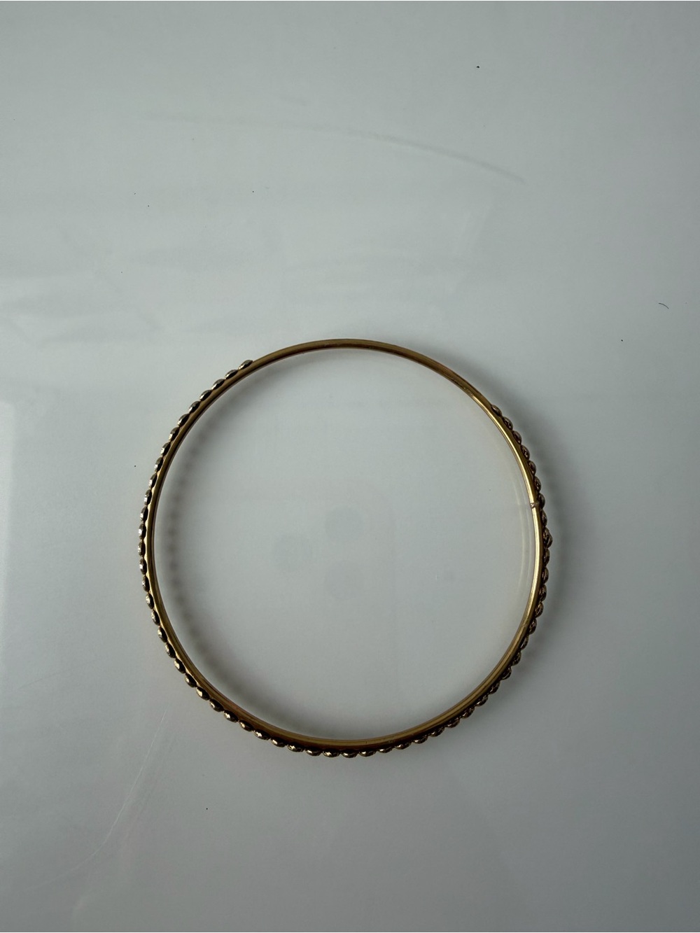 Gold Beaded Edge Women's Bangle Bracelet